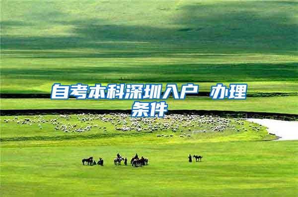 自考本科深圳入户 办理条件