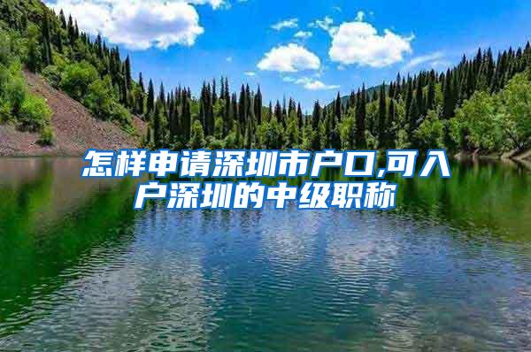 怎样申请深圳市户口,可入户深圳的中级职称