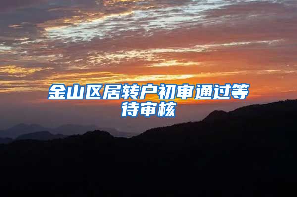 金山区居转户初审通过等待审核