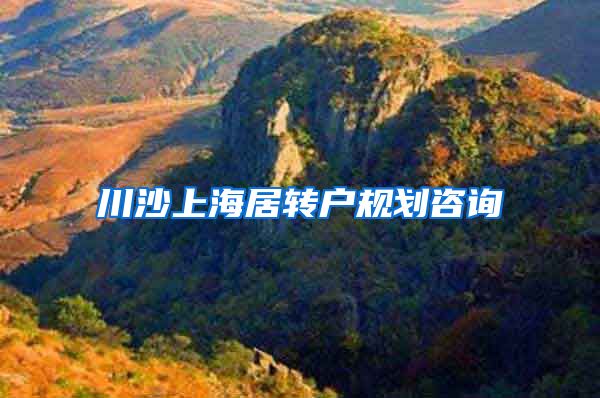 川沙上海居转户规划咨询