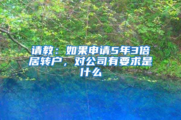 请教：如果申请5年3倍居转户，对公司有要求是什么