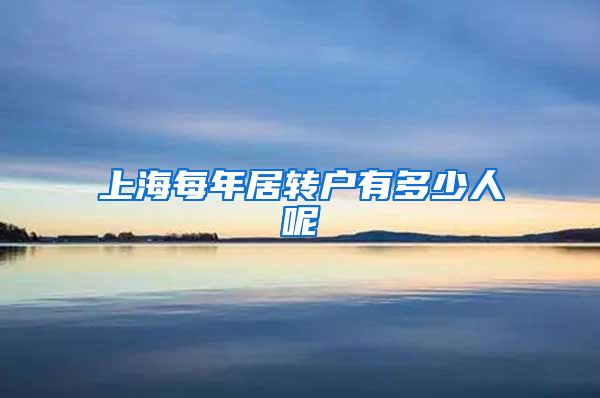 上海每年居转户有多少人呢
