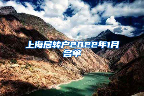 上海居转户2022年1月名单
