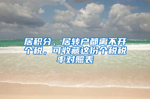 居积分、居转户都离不开个税，可收藏这份个税税率对照表