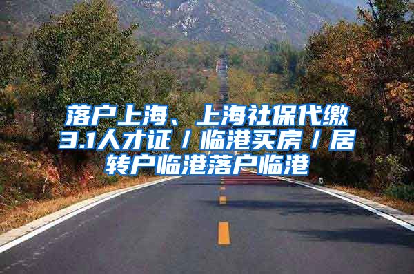 落户上海、上海社保代缴3.1人才证／临港买房／居转户临港落户临港