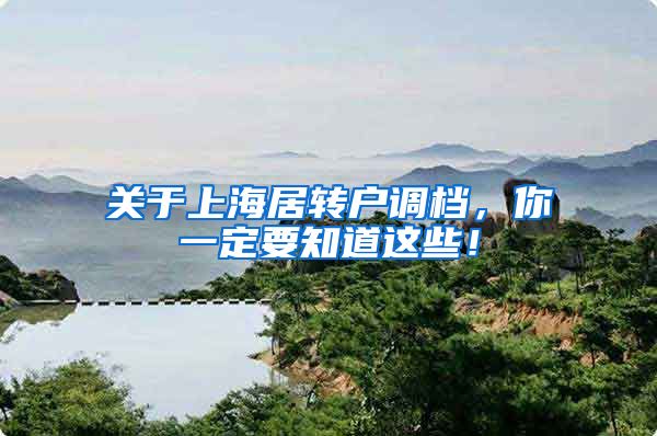 关于上海居转户调档，你一定要知道这些！