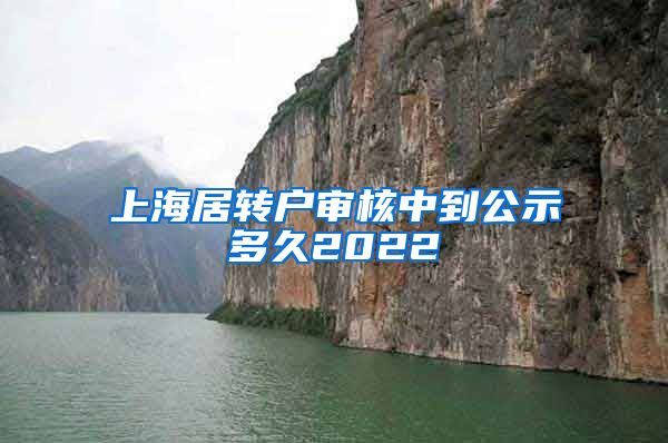 上海居转户审核中到公示多久2022