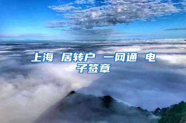 上海 居转户 一网通 电子签章