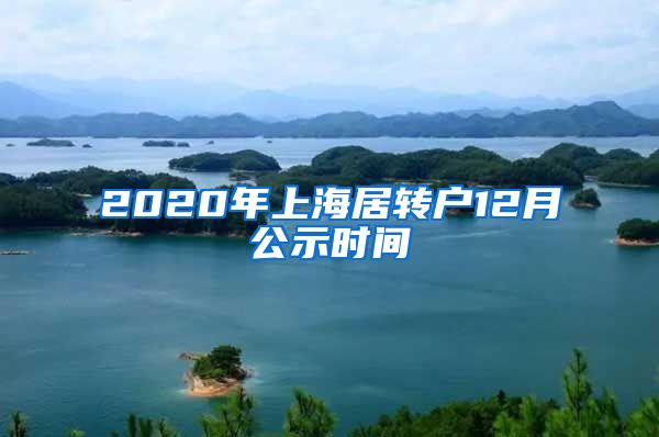 2020年上海居转户12月公示时间