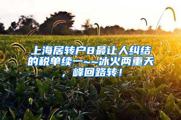上海居转户8最让人纠结的税单续一~~冰火两重天，峰回路转！