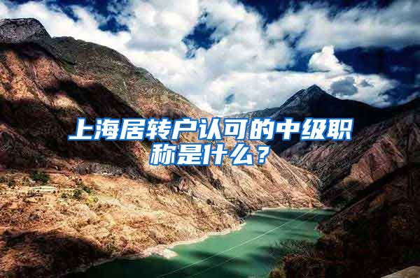 上海居转户认可的中级职称是什么？