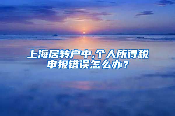 上海居转户中,个人所得税申报错误怎么办？