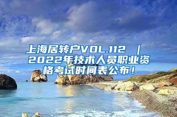 上海居转户VOL.112 ｜ 2022年技术人员职业资格考试时间表公布！