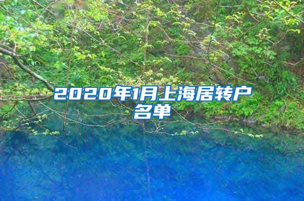 2020年1月上海居转户名单