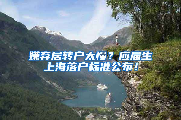 嫌弃居转户太慢？应届生上海落户标准公布！