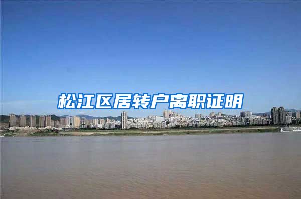 松江区居转户离职证明