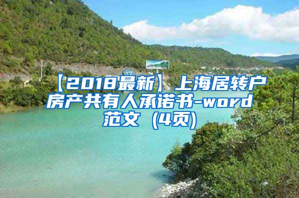 【2018最新】上海居转户房产共有人承诺书-word范文 (4页)