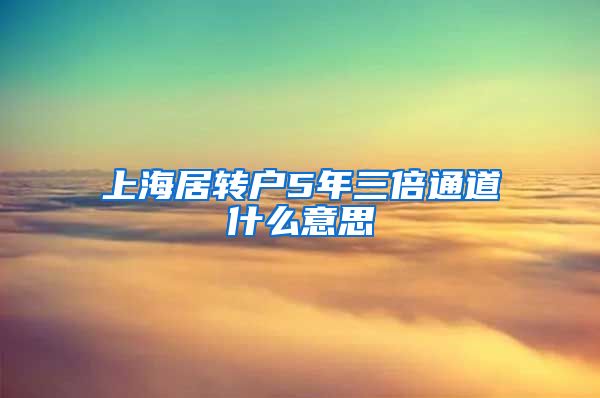 上海居转户5年三倍通道什么意思