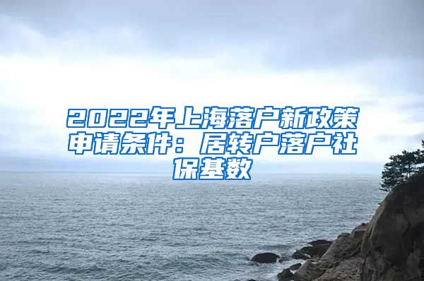 2022年上海落户新政策申请条件：居转户落户社保基数