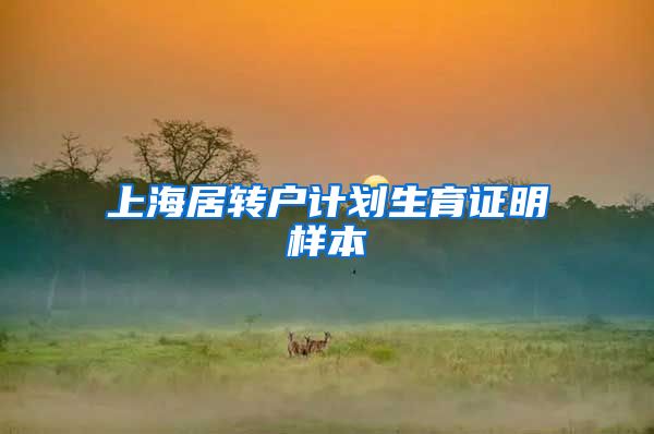 上海居转户计划生育证明样本