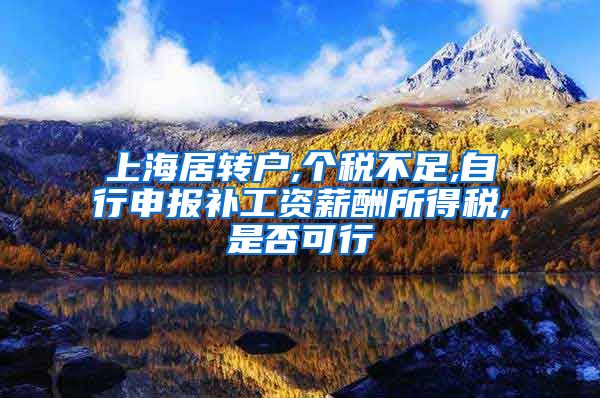 上海居转户,个税不足,自行申报补工资薪酬所得税,是否可行