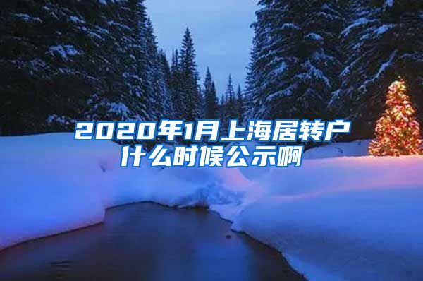 2020年1月上海居转户什么时候公示啊