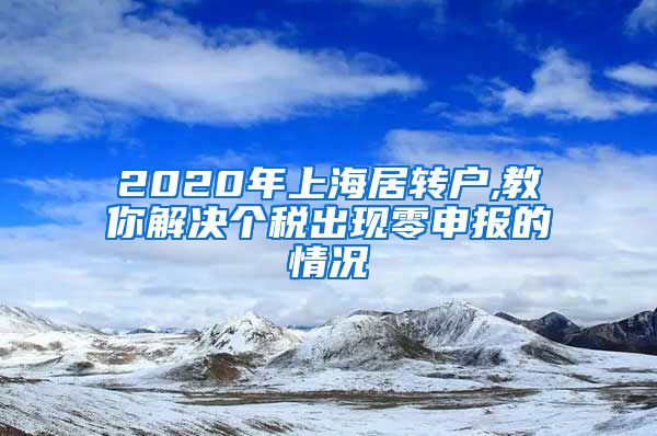 2020年上海居转户,教你解决个税出现零申报的情况