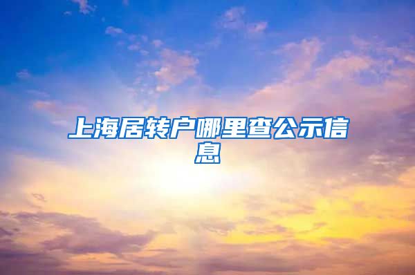 上海居转户哪里查公示信息