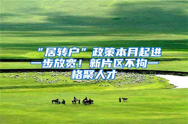 “居转户”政策本月起进一步放宽！新片区不拘一格聚人才