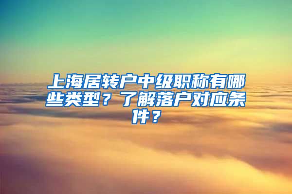 上海居转户中级职称有哪些类型？了解落户对应条件？