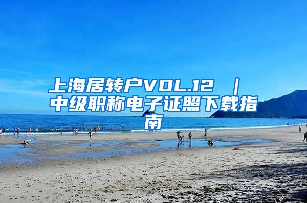 上海居转户VOL.12 ｜ 中级职称电子证照下载指南