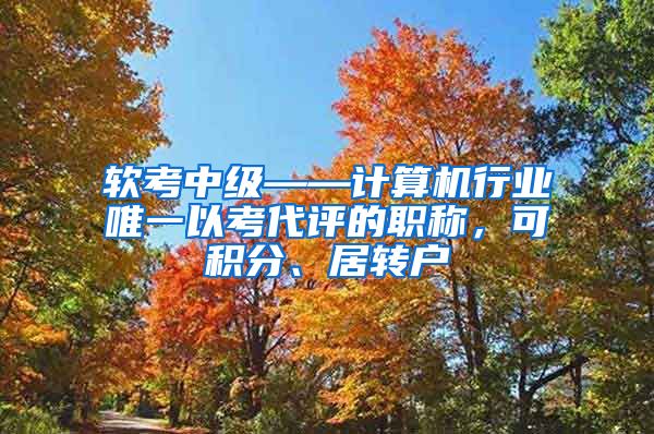 软考中级——计算机行业唯一以考代评的职称，可积分、居转户