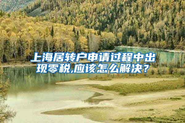 上海居转户申请过程中出现零税,应该怎么解决？