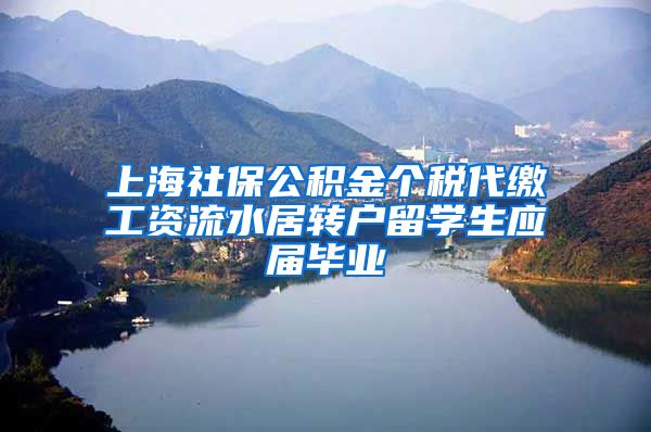 上海社保公积金个税代缴工资流水居转户留学生应届毕业