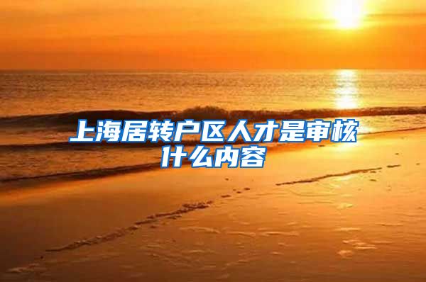 上海居转户区人才是审核什么内容