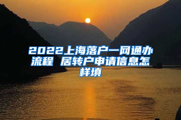 2022上海落户一网通办流程 居转户申请信息怎样填