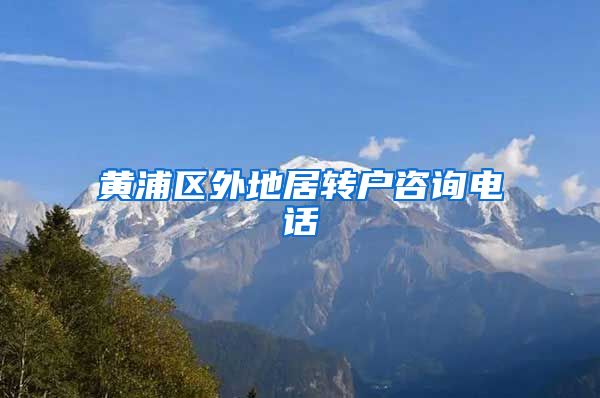 黄浦区外地居转户咨询电话