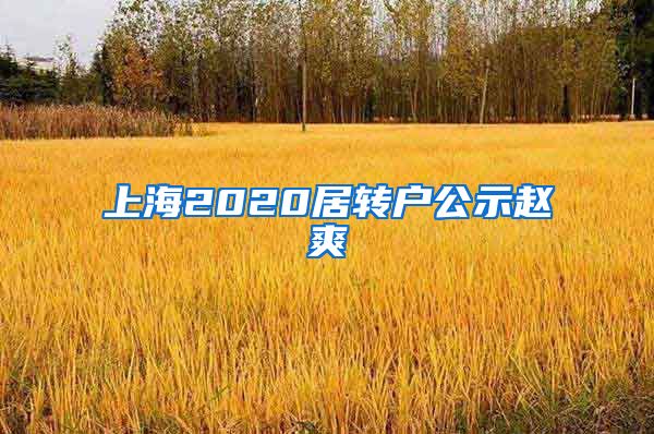 上海2020居转户公示赵爽