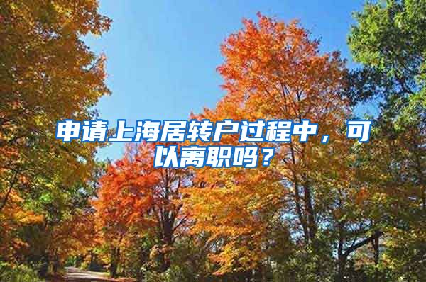 申请上海居转户过程中，可以离职吗？