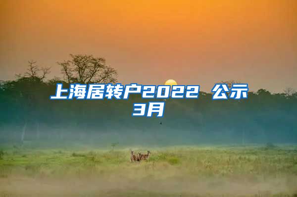 上海居转户2022 公示3月