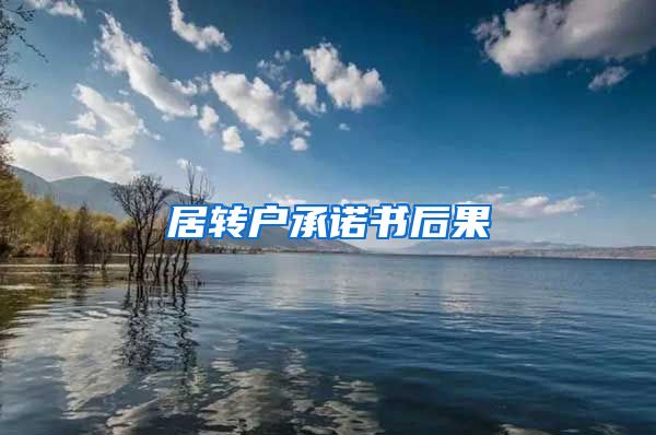 居转户承诺书后果