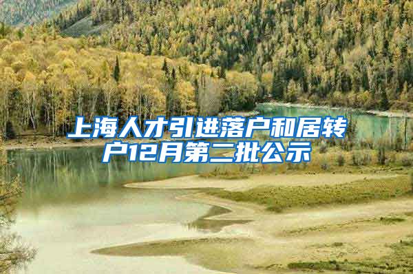 上海人才引进落户和居转户12月第二批公示