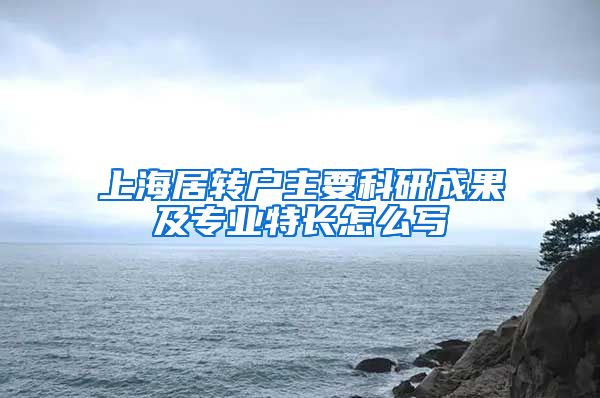 上海居转户主要科研成果及专业特长怎么写