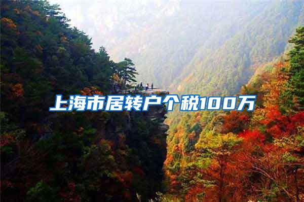 上海市居转户个税100万