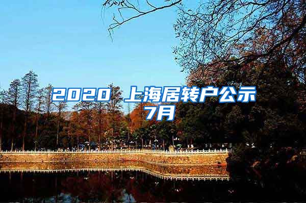 2020 上海居转户公示 7月