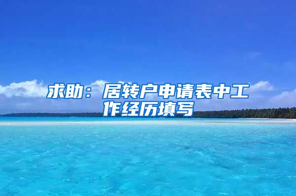 求助：居转户申请表中工作经历填写