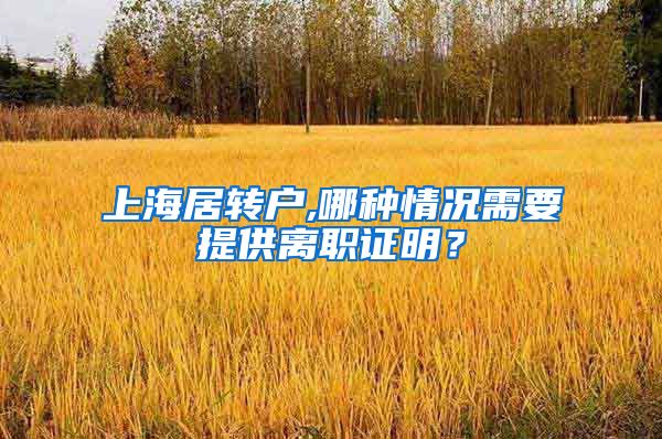 上海居转户,哪种情况需要提供离职证明？