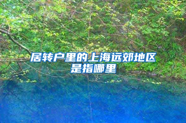 居转户里的上海远郊地区是指哪里