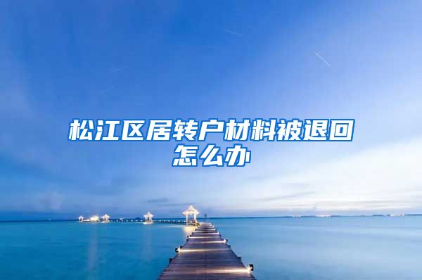 松江区居转户材料被退回怎么办