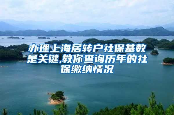 办理上海居转户社保基数是关键,教你查询历年的社保缴纳情况